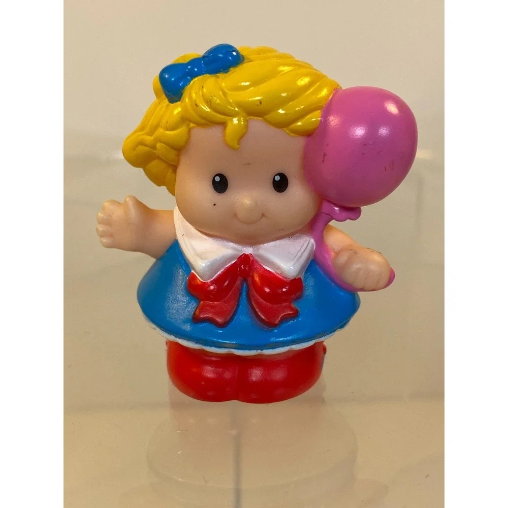 Fisher Price Little People Sarah Lynn Girl Blue Dress Pink Balloon 2003